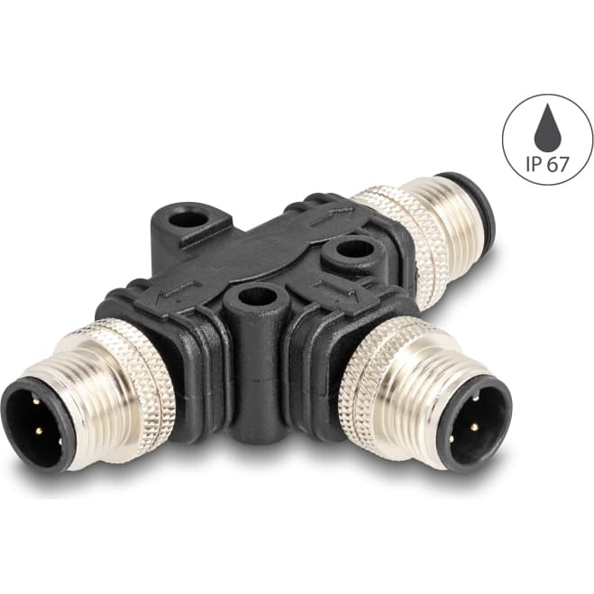 Delock M12 T-Splitter A-coded 4 pin