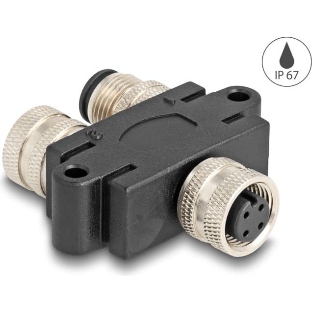 Delock M12 Y-Splitter A-coded 4 pin