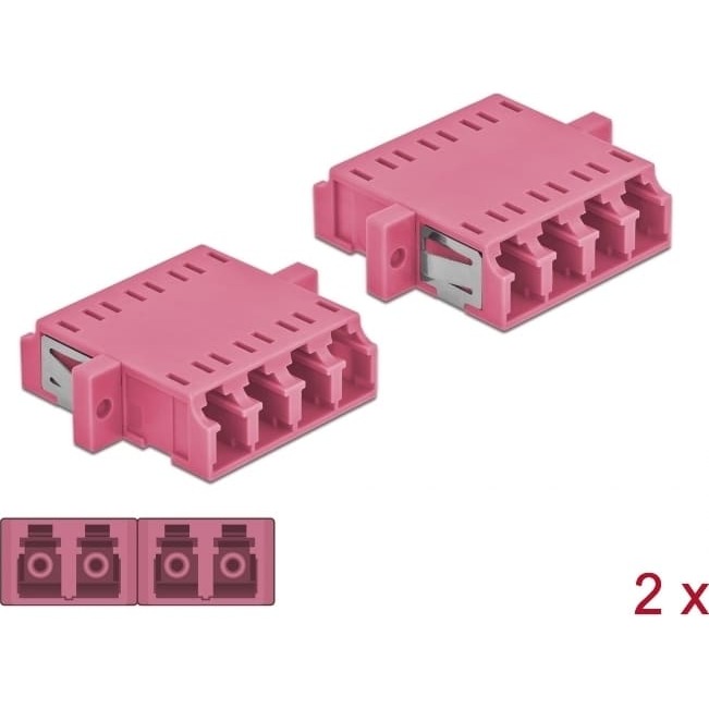 Delock Optical Fiber Coupler LC Quad