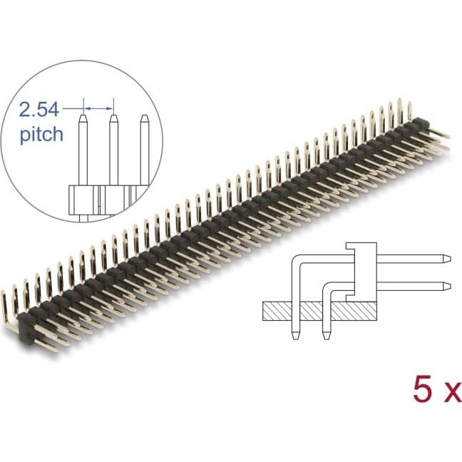 Delock Pin header 40 pin, pitch