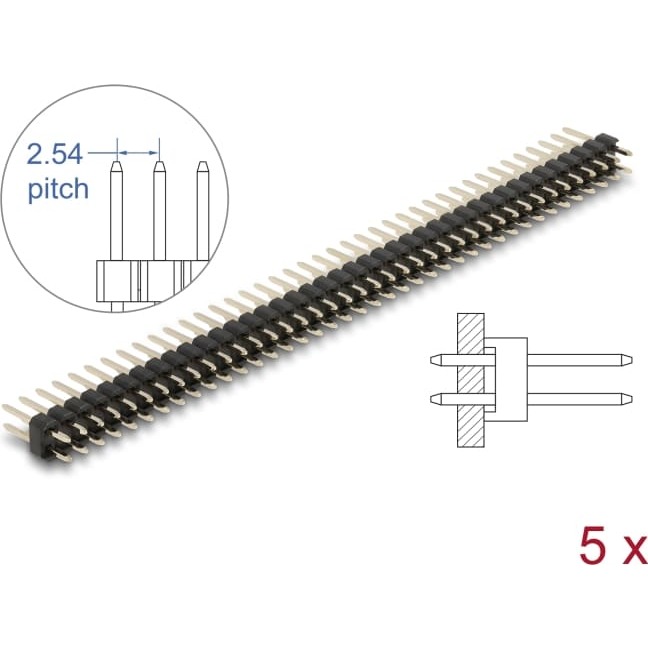 Delock Pin header 40 pin, pitch