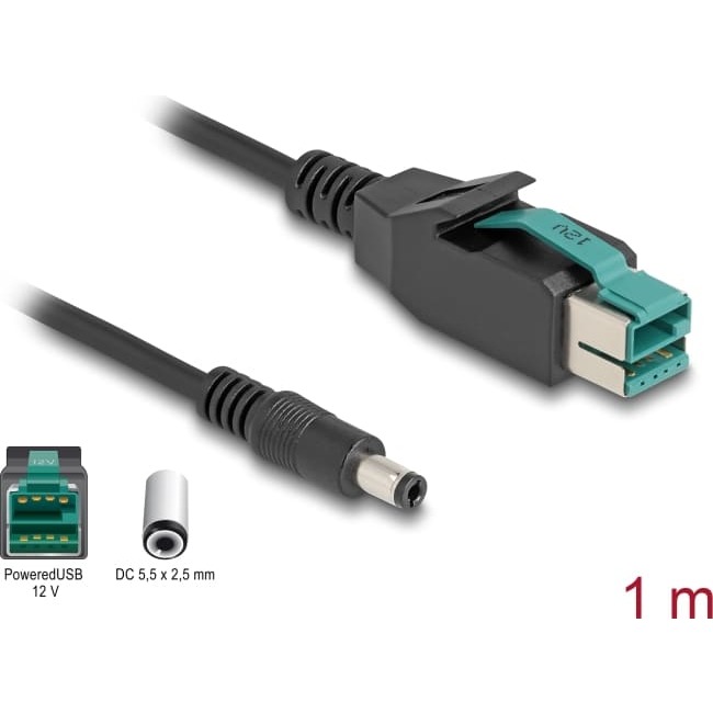 Delock PoweredUSB cable male 12 V