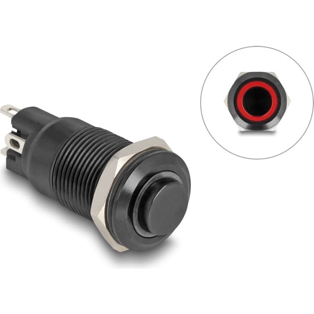 Delock Push Switch for Installation black