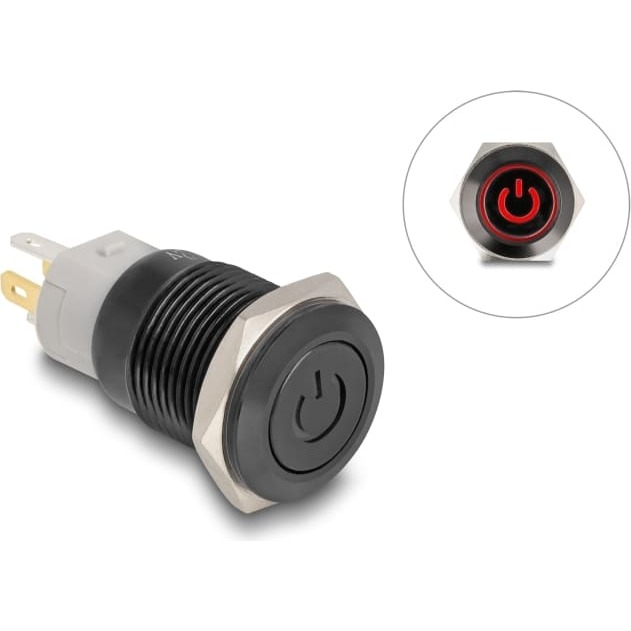 Delock Push Switch for Installation black