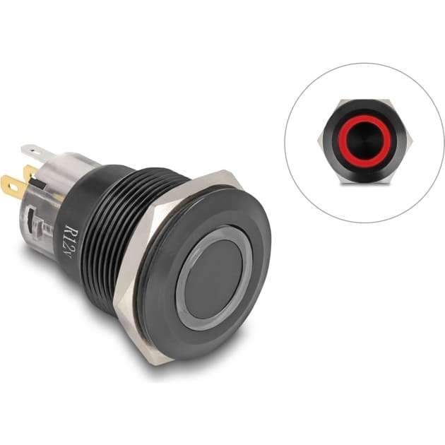 Delock Push Switch for Installation black