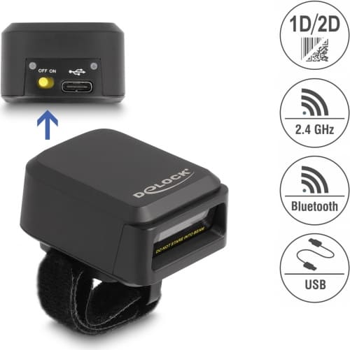 Delock Ring Barcode Scanner 1D and