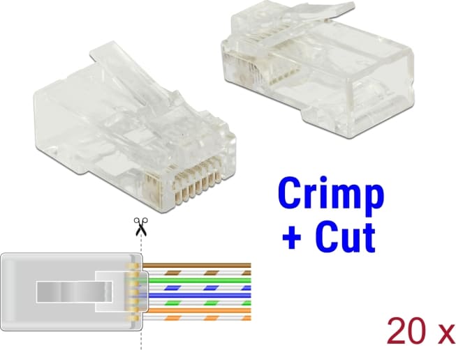 Delock RJ45 Crimp+Cut Plug Cat.5e