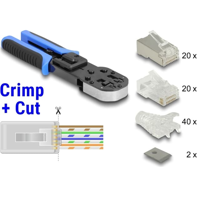 Delock RJ45 Crimp+Cut Toolkit | 86450