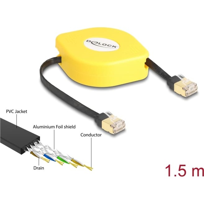 Delock RJ45 Retractable Cable Cat.6A