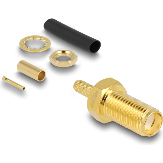 Delock SMA female bulkhead for crimping