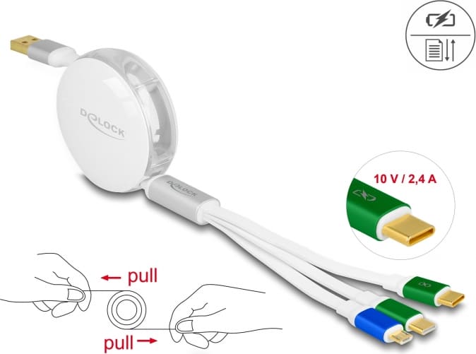 Delock USB 3 in 1 Retractable