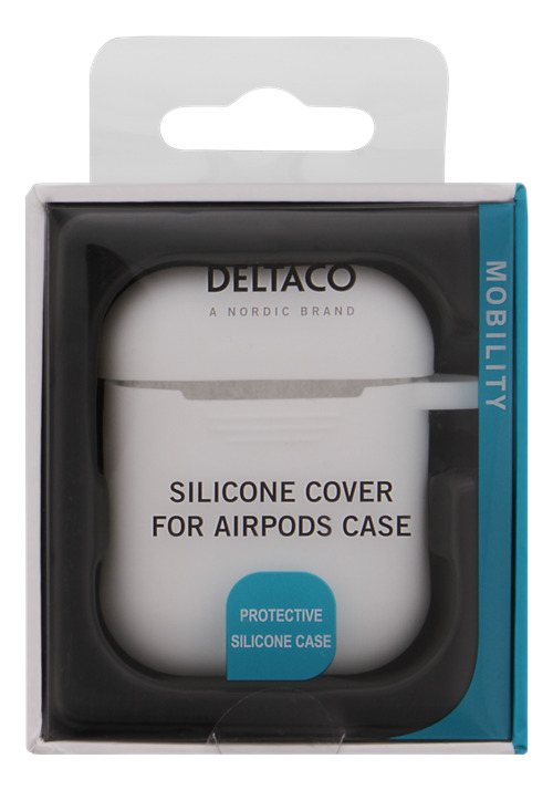 DELTACO AirPods silīcija korpuss, balts |