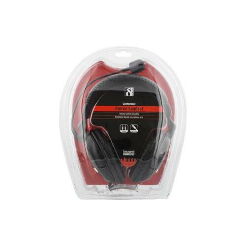 DELTACO headset with microphone, volume control