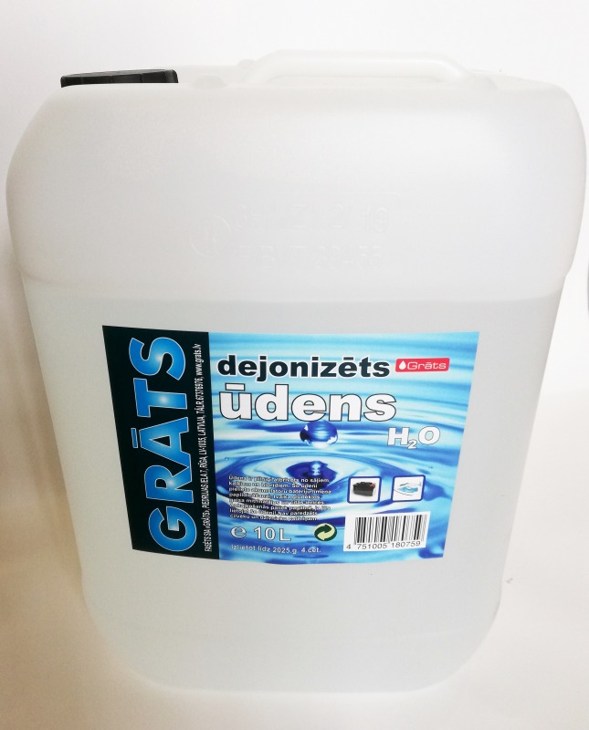 Destilēts, dejonizēts ūdens 10L 7.0