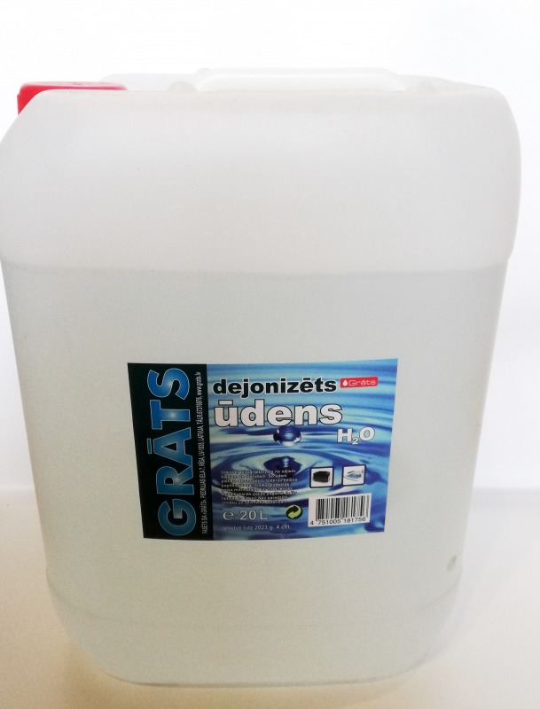 Destilēts, dejonizēts ūdens 20L 7.0