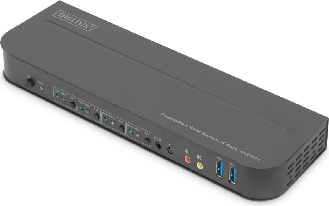 Digitus KVM Switch, 4-Port, 4K60Hz, 4