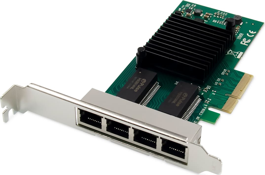 DIGITUS Netzwerkkarte PCI-e 4Port RJ45 Gigabit
