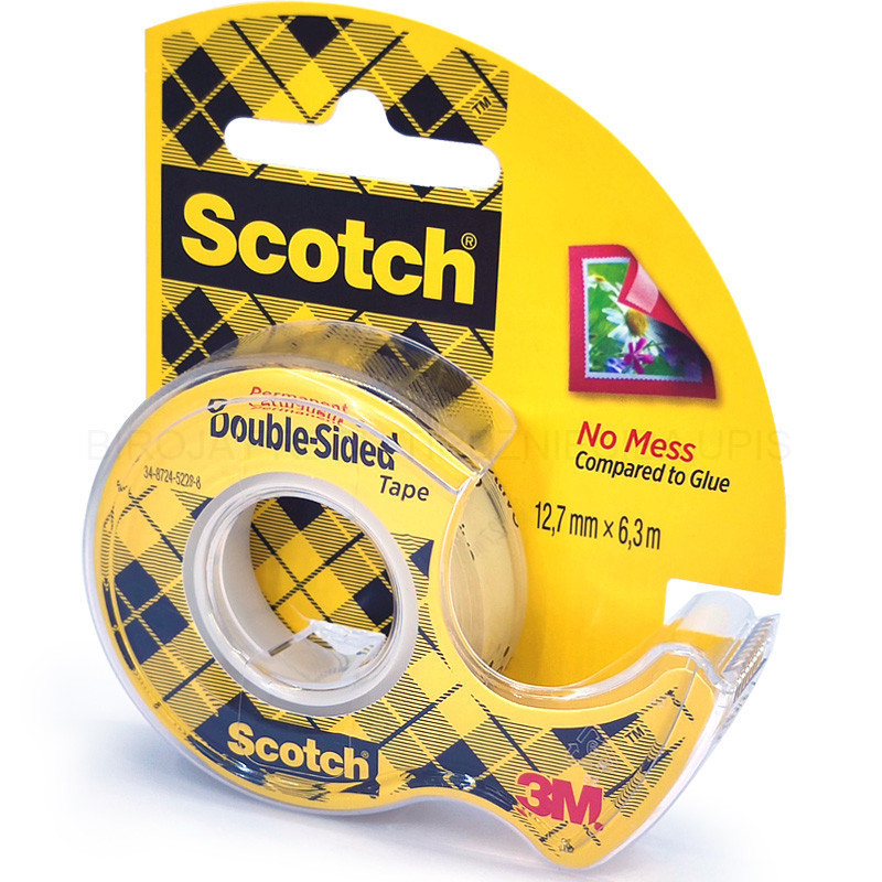 Divpusēja līmlente Scotch 12mmx6,3m, caurspīdīga