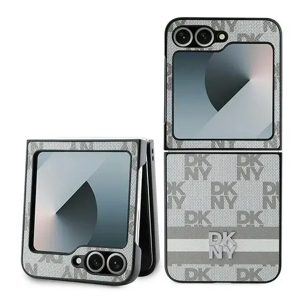 DKNY Checkered Pattern Printed Stripes Case