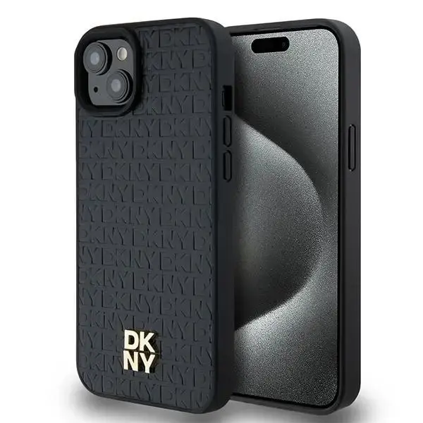 DKNY Leather Pattern Metal Logo MagSafe