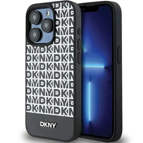 DKNY Leather Printed Pattern Metal Logo