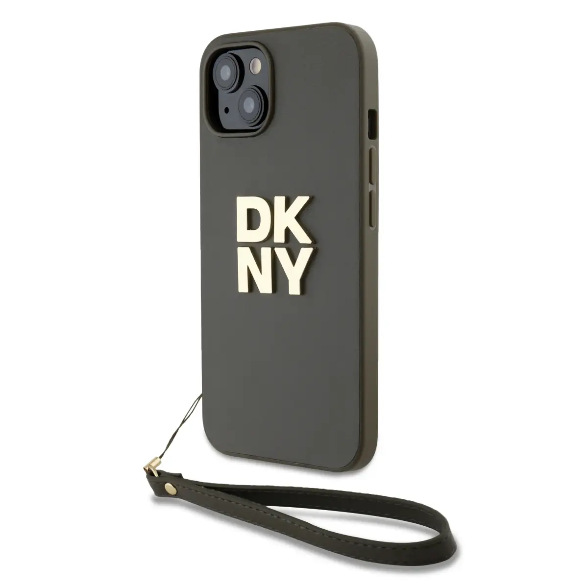 DKNY PU Leather Stack Logo Wrist