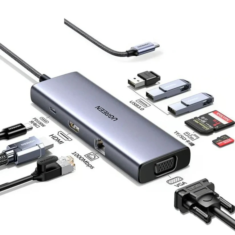 Dokēšanas stacija 7in1 USB-C - USB-A