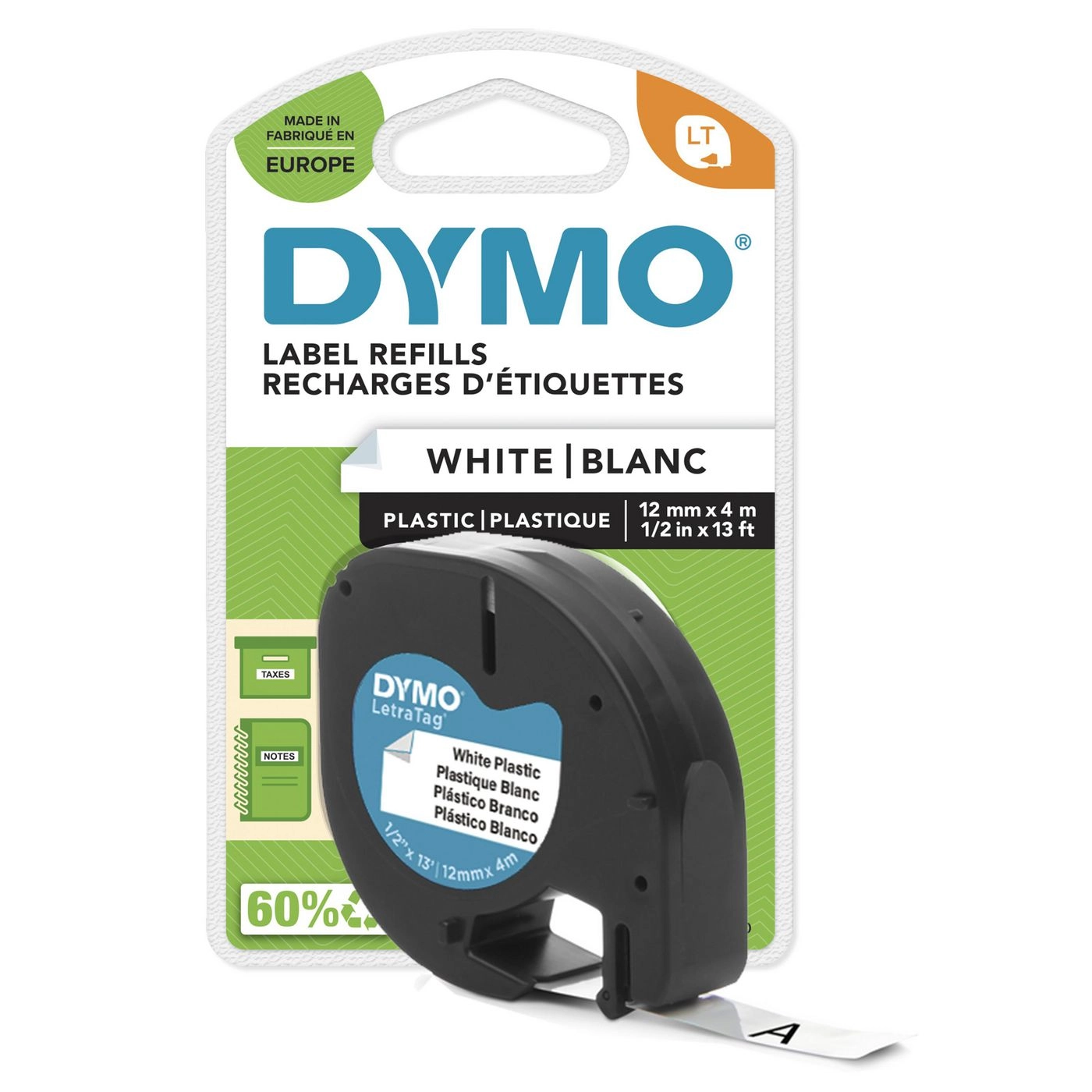 DYMO Branded LetraTag Plastic Labels  12