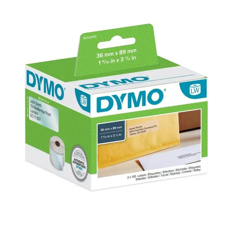 DYMO LW adreses etiķetes caurspīdīgas 36x89mm