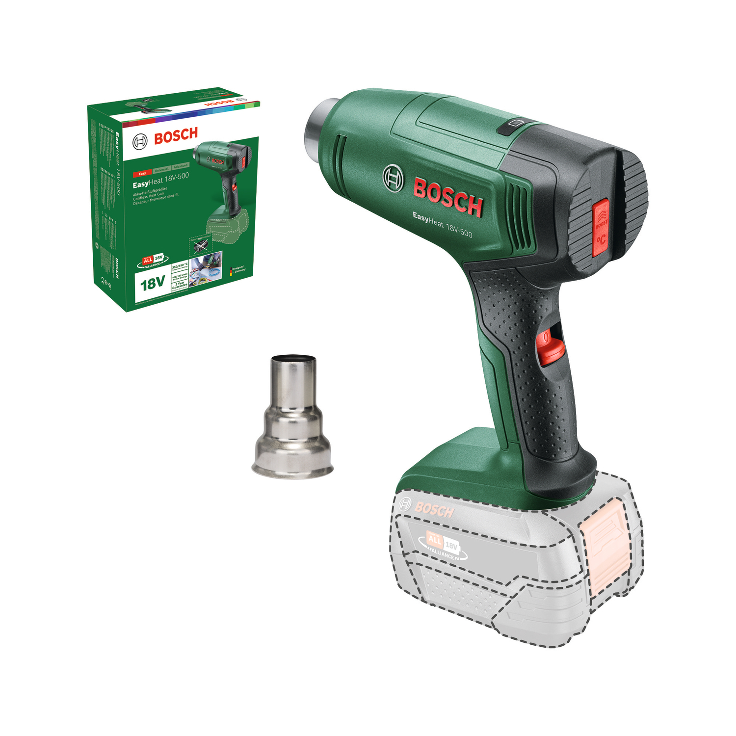 BOSCH EasyHeat 18V-500 solo Akum.fēns