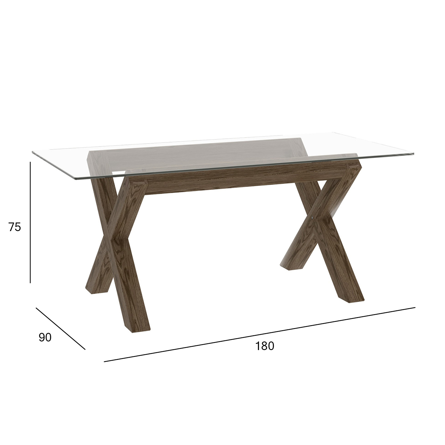 Ēdamistabas galds TURIN 180x90xH75cm, galda virsma: