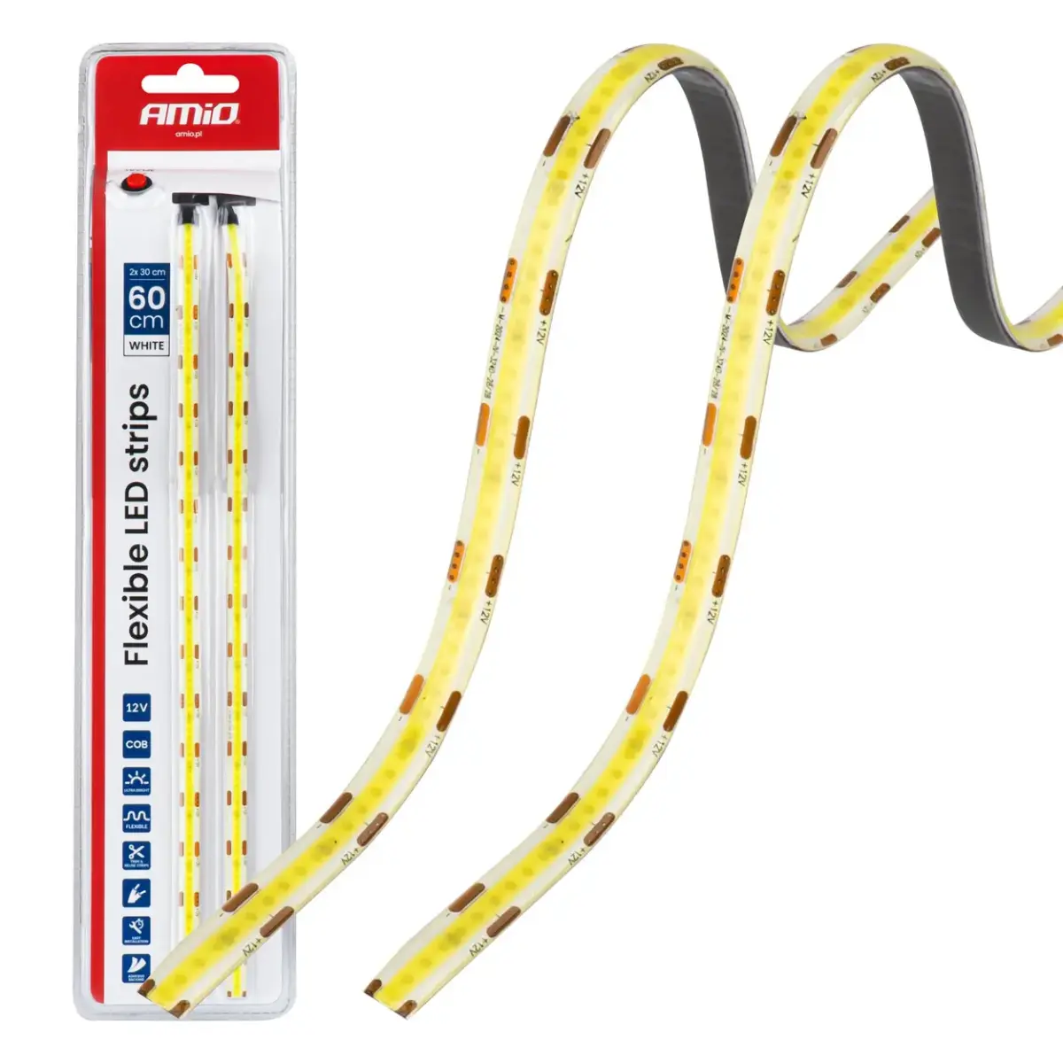 Elastīgas auto salona LED lentas baltā