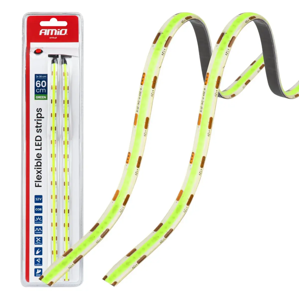Elastīgas auto salona LED lentas zaļā