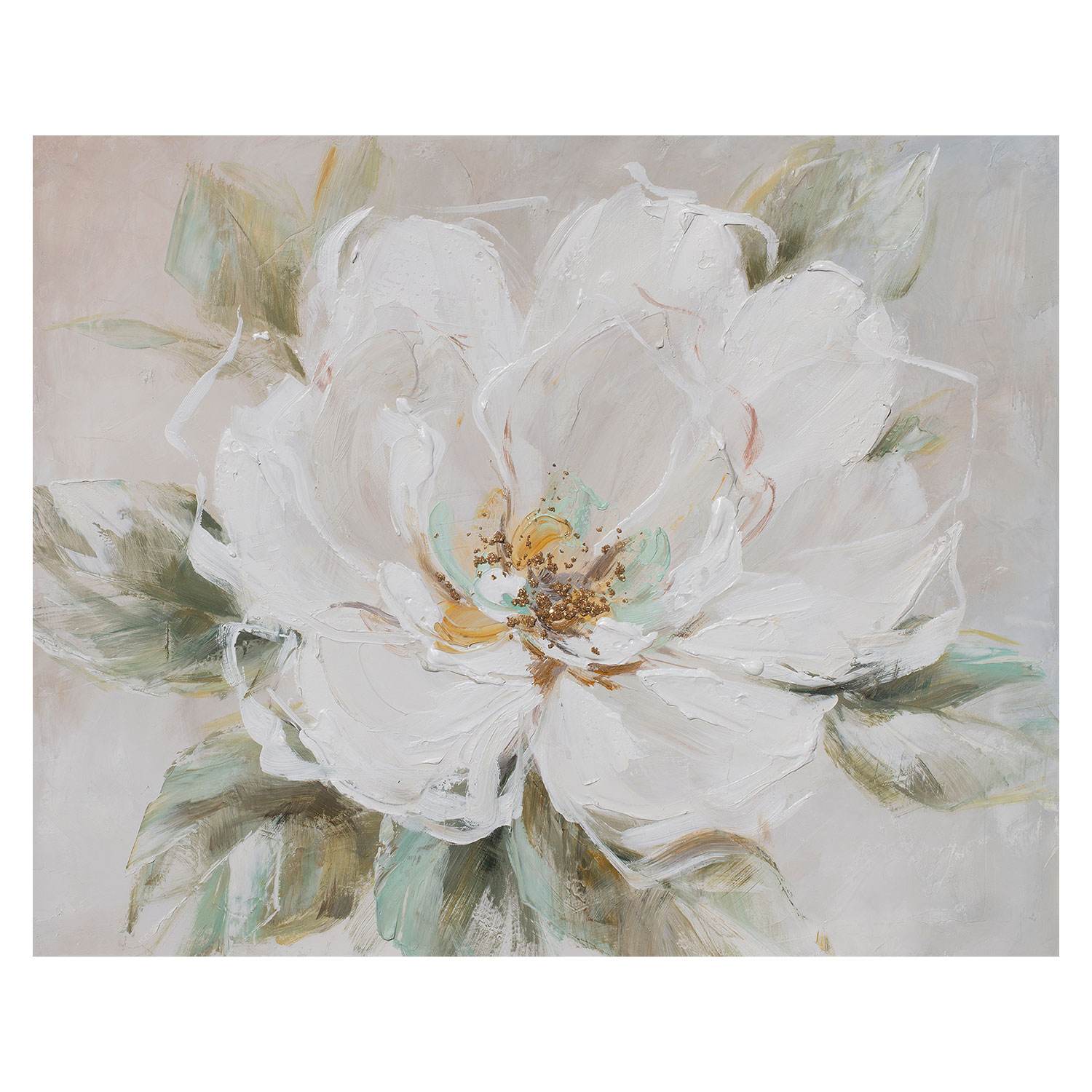 Eļļas glezna 80x100cm, balts zieds |