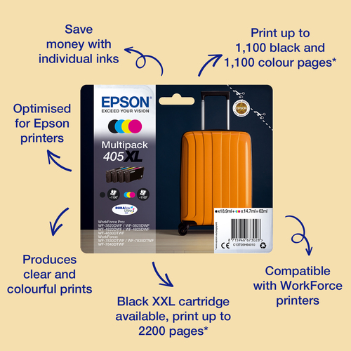 Epson C13T02J14010 Druckerpatrone 405XXL Black |