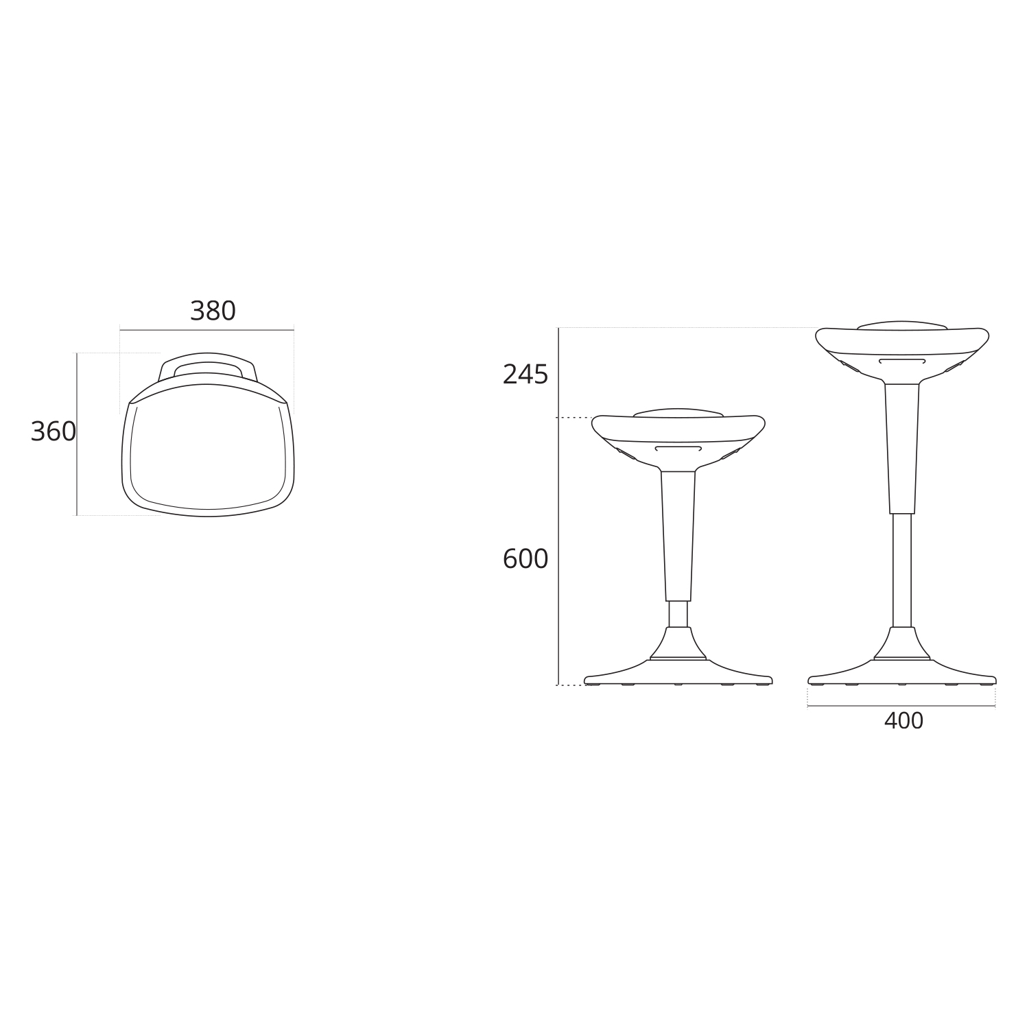 Ergonomisks augsts krēsls SWING D40xH60-845cm sēdvieta