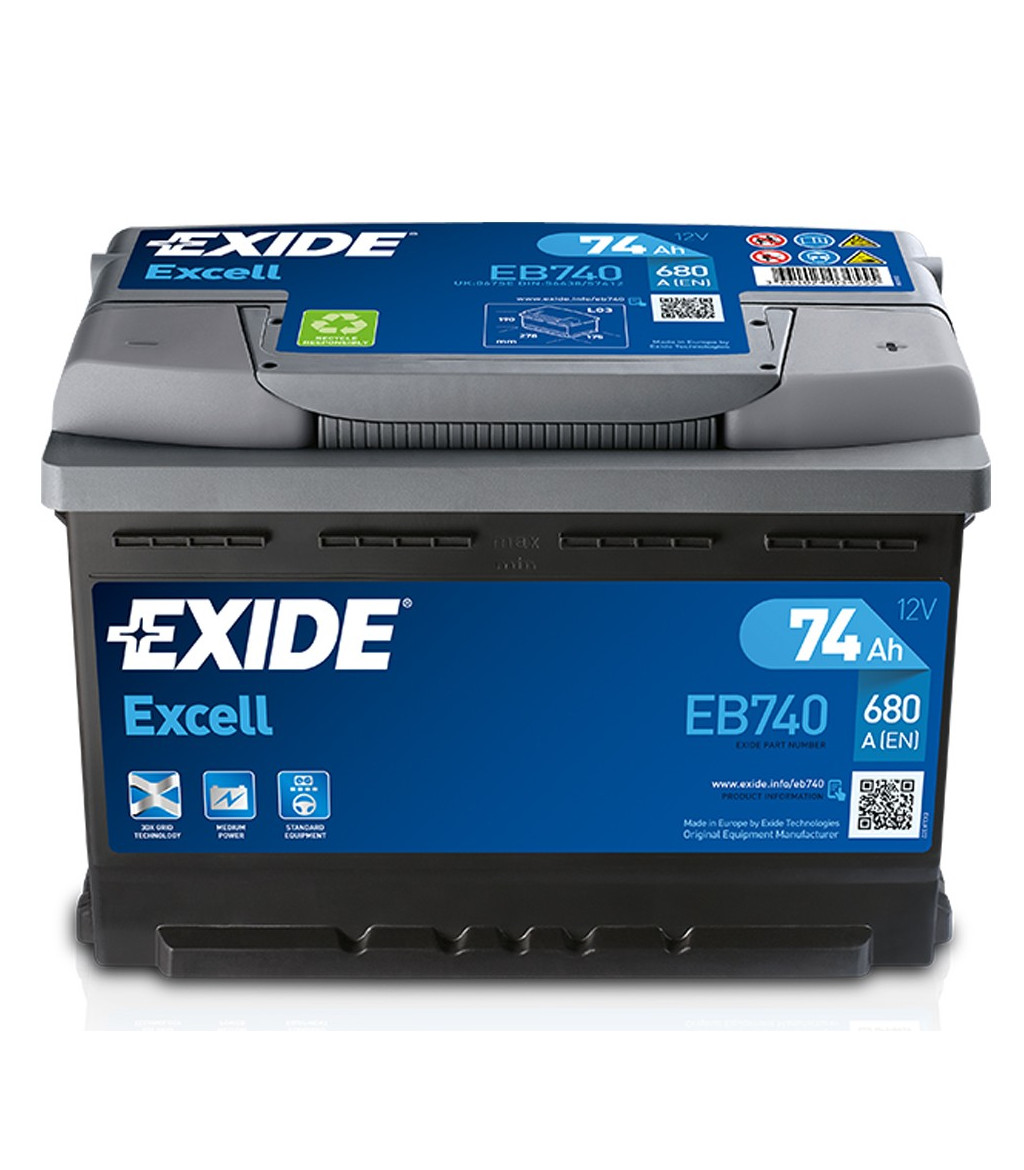 EXIDE EXCELL EB740 12V 74Ah 680A(EN)