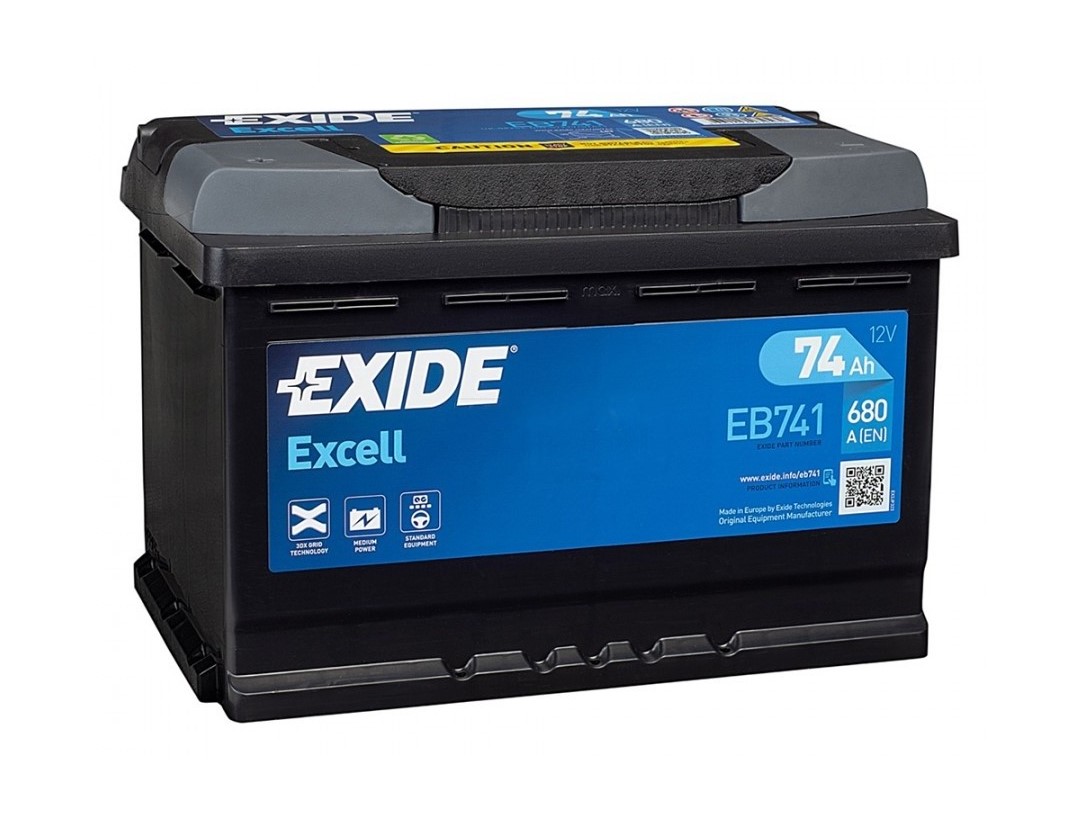 EXIDE EXCELL EB741 12V 74Ah 680A(EN)