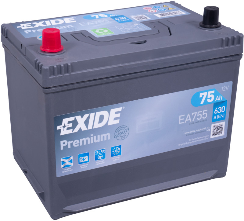 EXIDE PREMIUM EA755 12V 75Ah 630A(EN)