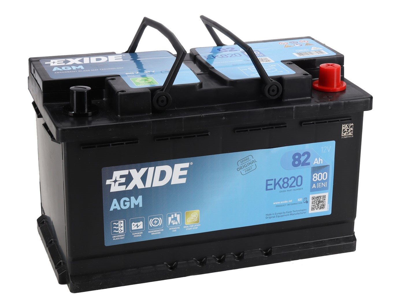 EXIDE START-STOP AGM EK820 12V 82Ah