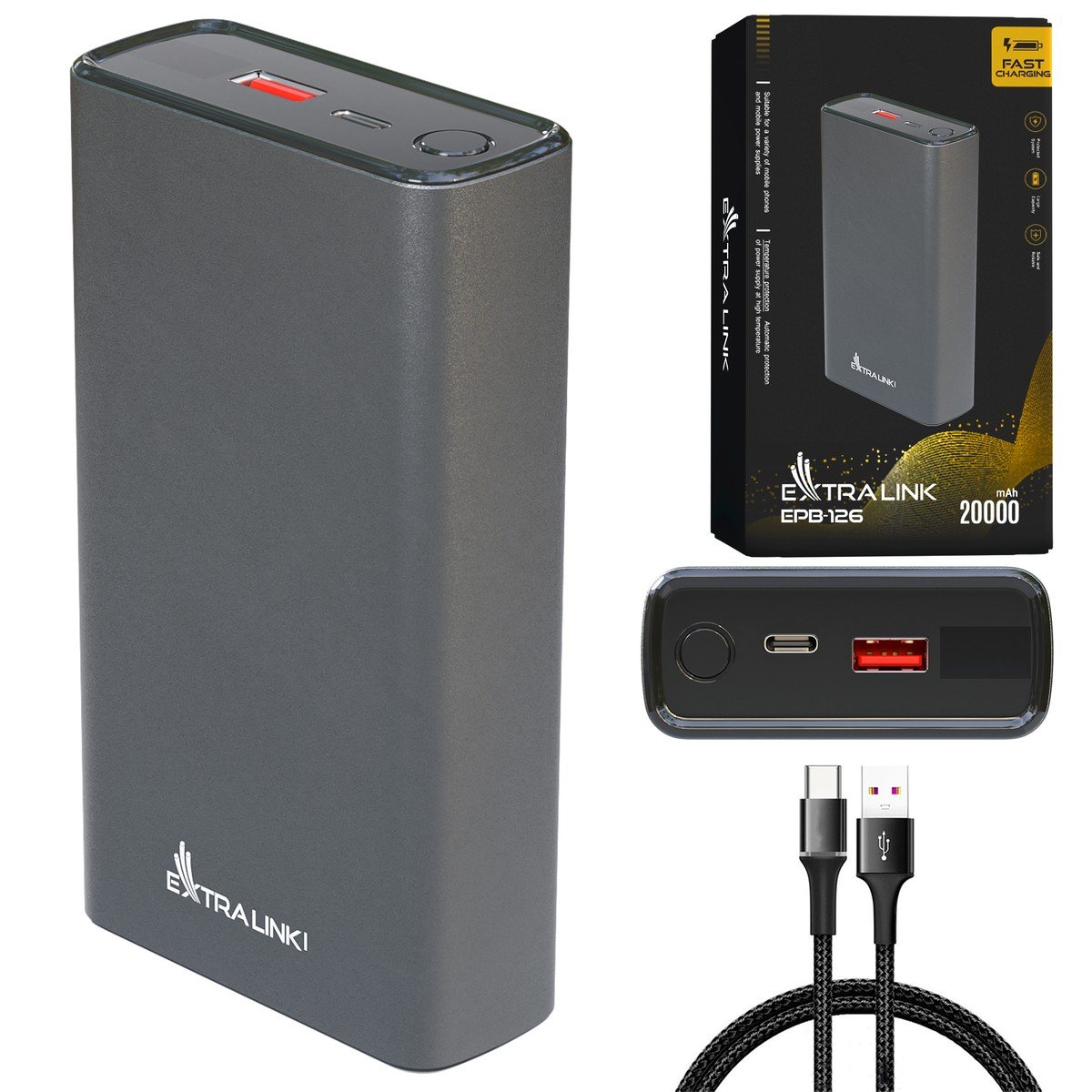 Extralink EPB-126 20000mAh Silver  Powerbank  Power
