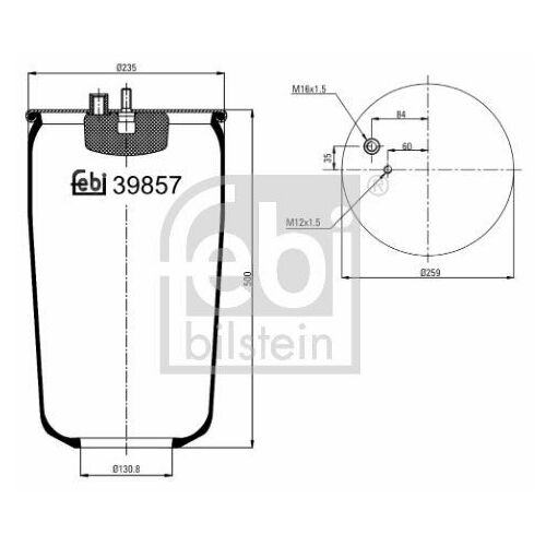 FEBI BILSTEIN 39857 Pneimoatsperes spilvens, MAN
