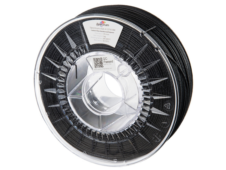 Filaments ASA-X + CF10 melns 1kg