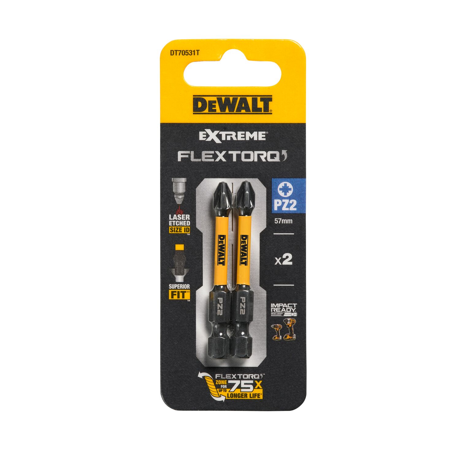DEWALT EXTREME IMPACT TORSION uzgaļi Pz2