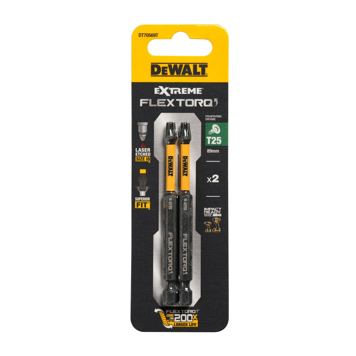 DeWALT Skrūvgriežu uzgaļu komplekts T25 89mm