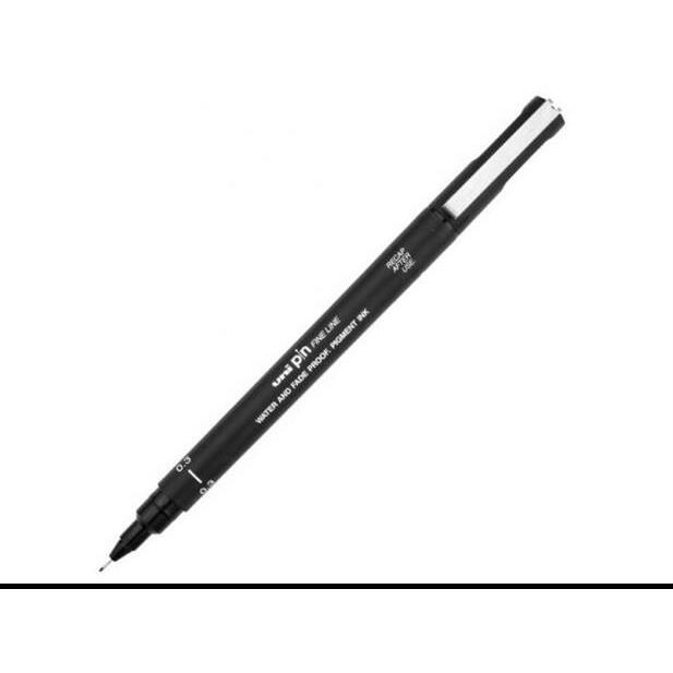 Flomāsters UNI PIN200 0.3mm, melns