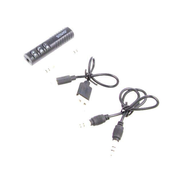 SAVIO FM transmitter; black; 15m; Bluetooth: