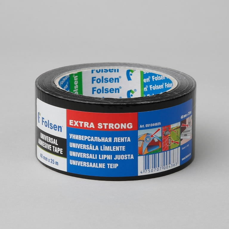 Folsen Ūdensizturīga auduma lente 48mmx25m melns