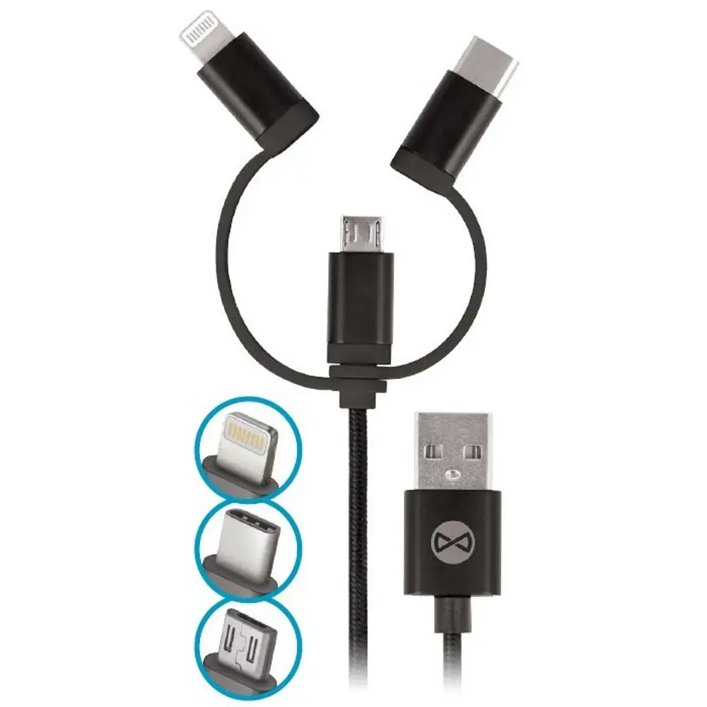 Forever 3-in-1 datu pārraides un uzlādes