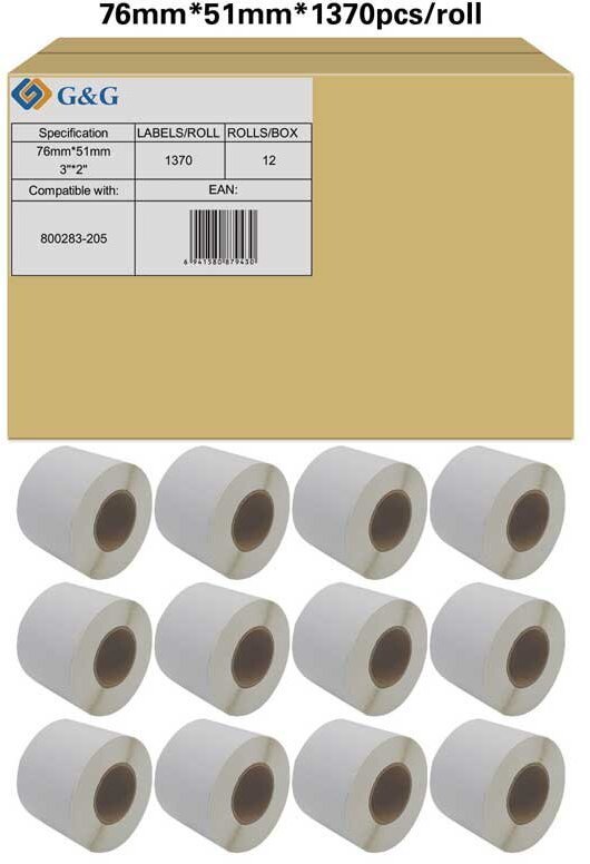 G&G Zebra 800283-205 12x1370 Et. 76x51mm